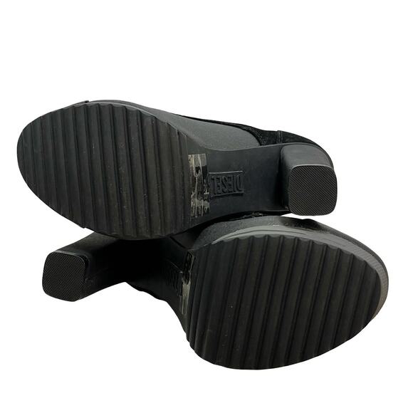 Diesel Womens Hi-Persis High Heel Ankle Boots EU 39 US 8.5 Black Grunge Gothic - Picture 9 of 12